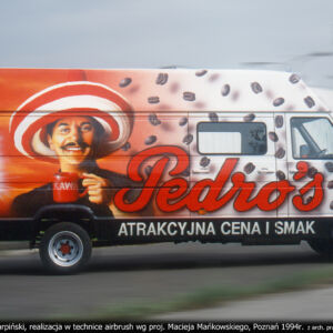 UNION COOFFE POLAND (AUSTRIA) IVECO DAILY 30.8 2.5D – KAWA PEDROS – WYKONANIE REKLAMY W TECHNICE AIRBRUSH