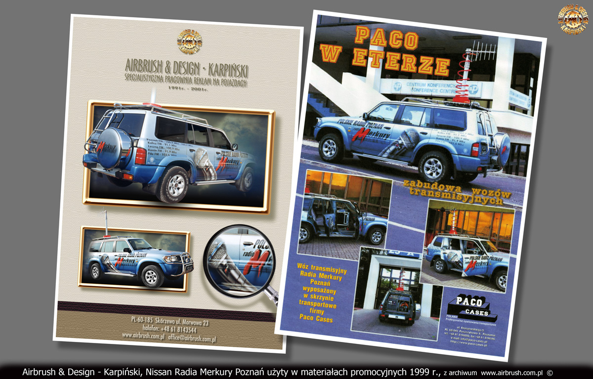 Nissan Radia Poznań w materiałach promocyjnych 1999.