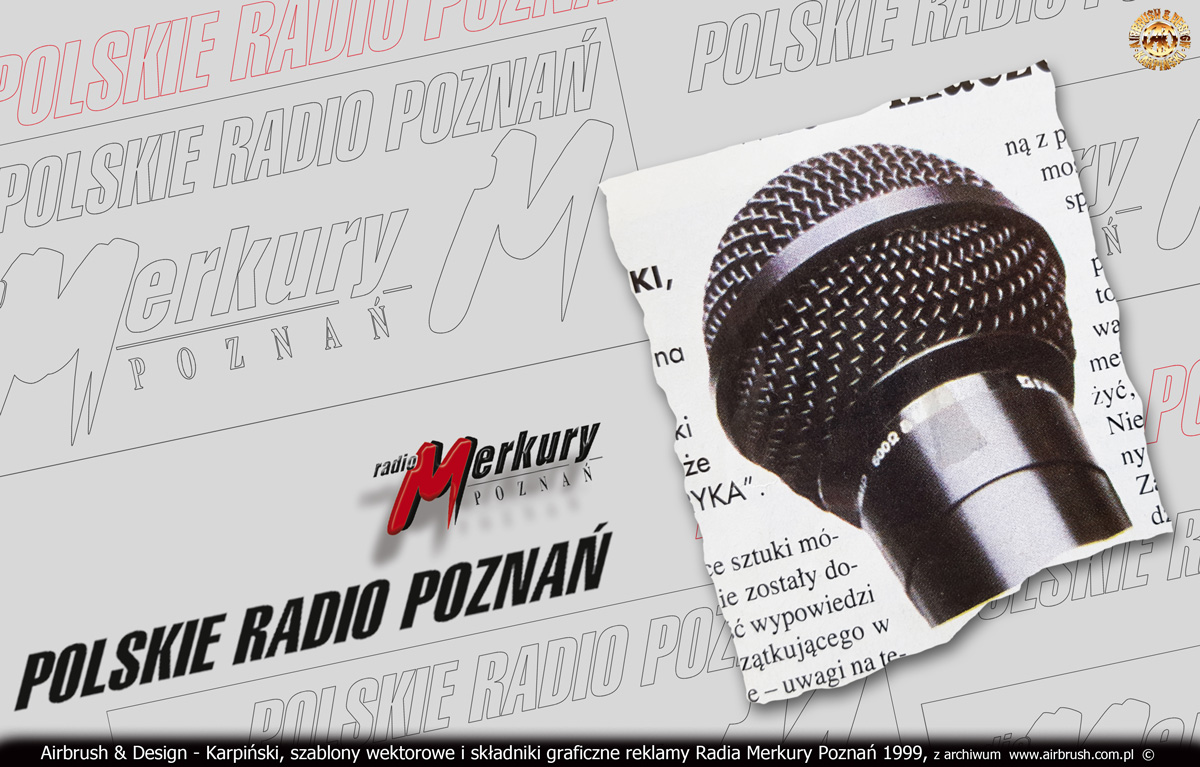 Szablony i elementy wektorowe przygotowane do malowania reklamy dla Radia Poznań.