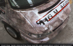 Grafika reklamowa na VW Transporter T4 dla GM Agro Mamuty.