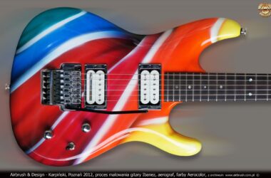 Malowanie instrumentów muzycznych, aerograf, Karpiński.