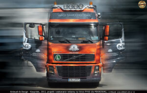 Mikrowag - projekt i reklama na samochodzie Volvo FH16 2013 r.