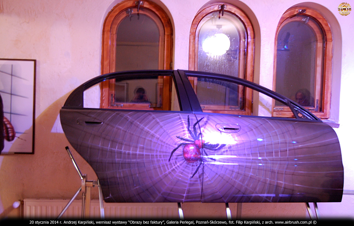 20 stycznia 2014 r. Andrzej Karpiński, wernisaż wystawy “Obrazy bez faktury”, Galeria Perlegal, Poznań-Skórzewo, fot. Filip Karpiński