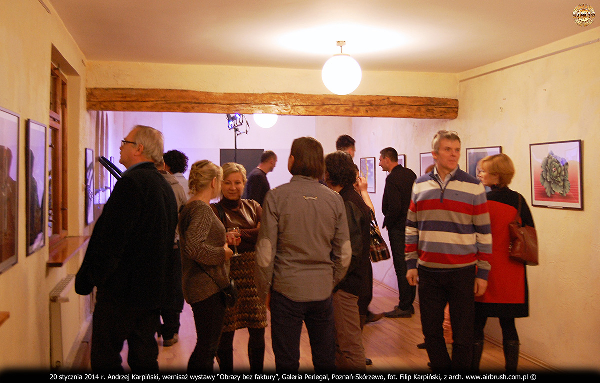 20 stycznia 2014 r. Andrzej Karpiński, wernisaż wystawy “Obrazy bez faktury”, Galeria Perlegal, Poznań-Skórzewo, fot. Filip Karpiński