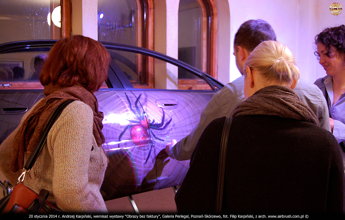20 stycznia 2014 r. Andrzej Karpiński, wernisaż wystawy “Obrazy bez faktury”, Galeria Perlegal, Poznań-Skórzewo, fot. Filip Karpiński
