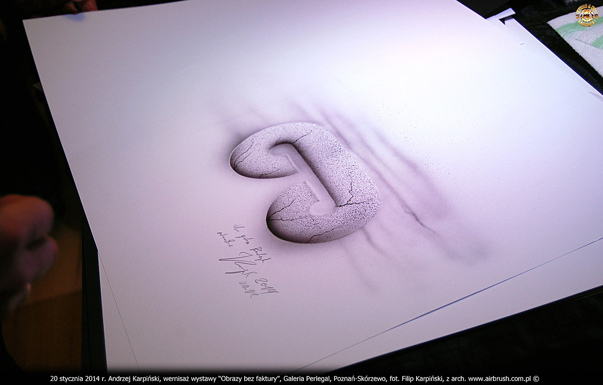 20 stycznia 2014 r. Andrzej Karpiński, wernisaż wystawy “Obrazy bez faktury”, Galeria Perlegal, Poznań-Skórzewo, fot. Filip Karpiński
