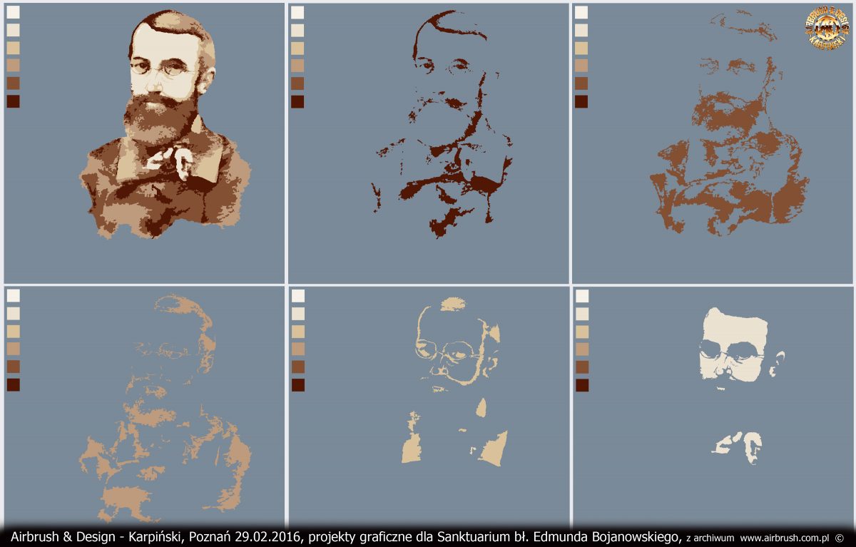projekty graficzne dla Sanktuarium bł. Edmunda Bojanowskiego w Luboniu