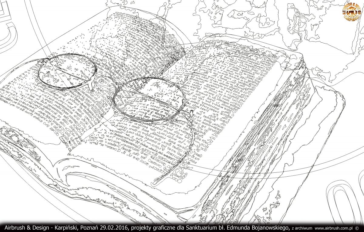 projekty graficzne dla Sanktuarium bł. Edmunda Bojanowskiego w Luboniu