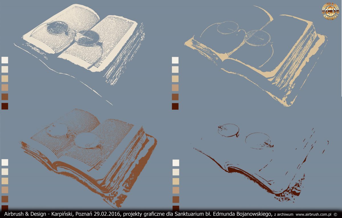 projekty graficzne dla Sanktuarium bł. Edmunda Bojanowskiego w Luboniu