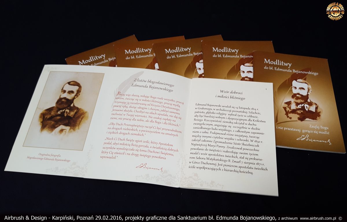 projekty graficzne dla Sanktuarium bł. Edmunda Bojanowskiego w Luboniu
