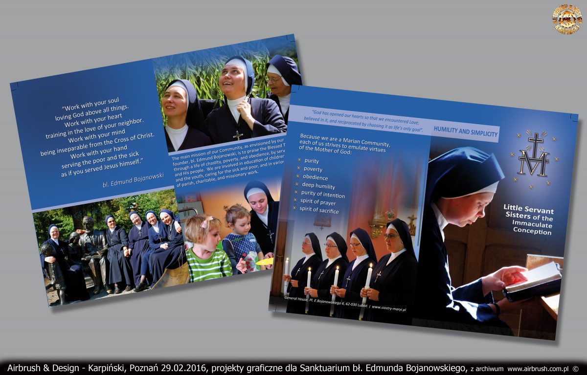 projekty graficzne dla Sanktuarium bł. Edmunda Bojanowskiego w Luboniu