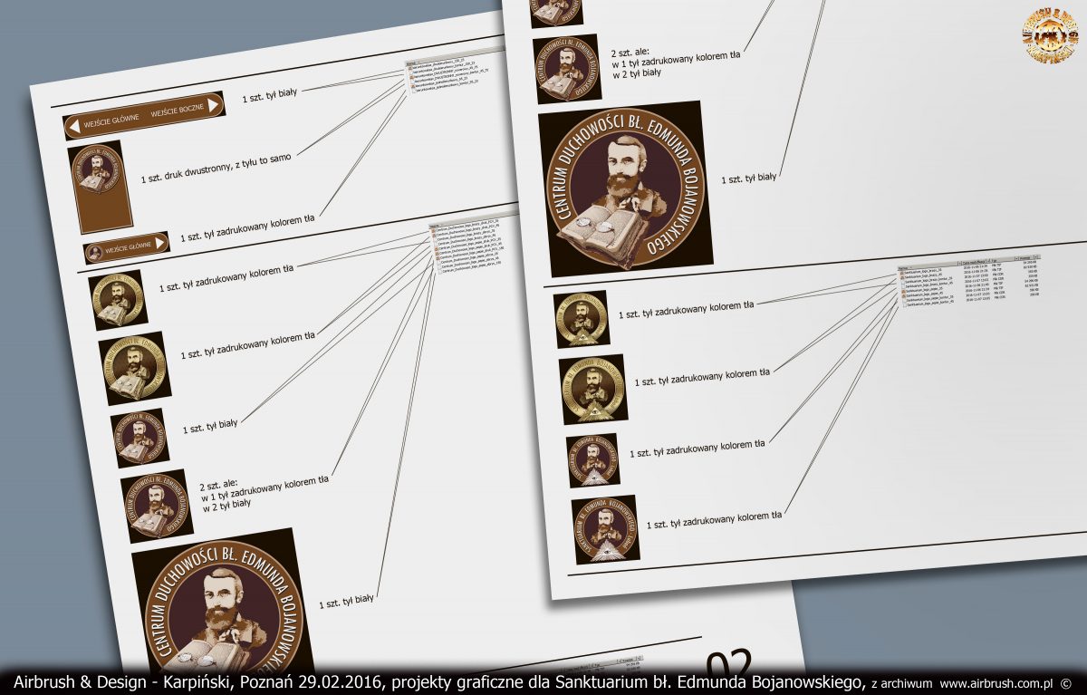 projekty graficzne dla Sanktuarium bł. Edmunda Bojanowskiego w Luboniu