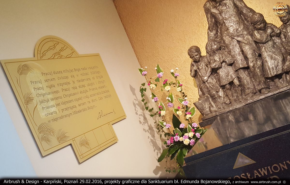 projekty graficzne dla Sanktuarium bł. Edmunda Bojanowskiego w Luboniu