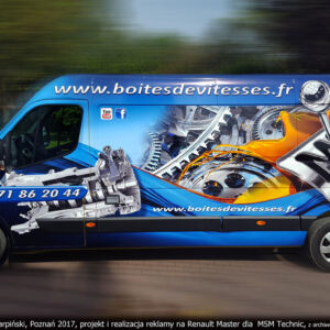 2017-MSM BOITES DE VITESSESS (FRANCJA) – RENAULT MASTER – PROJEKT I WYKONANIE REKLAMY W TECHNICE FOLII SAMOPRZYLEPNYCH