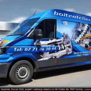 2018-MSM BOITES DE VITESSESS (FRANCJA) – VW CRAFTER – PROJEKT I WYKONANIE REKLAMY W TECHNICE FOLII SAMOPRZYLEPNYCH