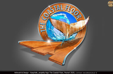 The Coastal Floor, projekt logo, grafika cyfrowa, podłogi drewniane z Florydy 2020 r.