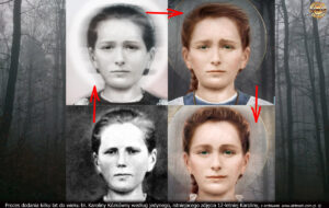 Proces dodania kilku lat do wieku bł. Karoliny Kózkówny według jedynego, istniejącego zdjęcia 14-letniej Karoliny.