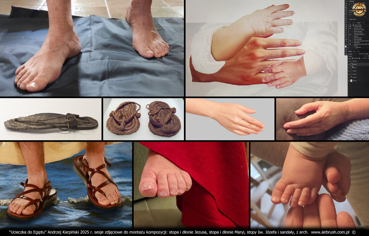 2025-08-07-Andrzej-Karpinski-obraz-Ucieczka-do-Egiptu-Swieta-Rodzina-82-122-04-stopy-dlonie-sandaly