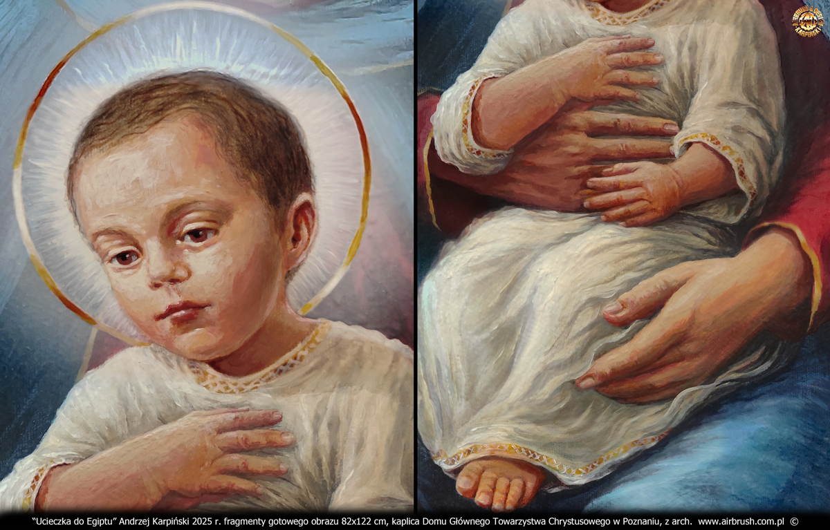 2025-08-07-Andrzej-Karpinski-obraz-Ucieczka-do-Egiptu-Swieta-Rodzina-82-122-29-Dzieciatko-Jezus-obraz