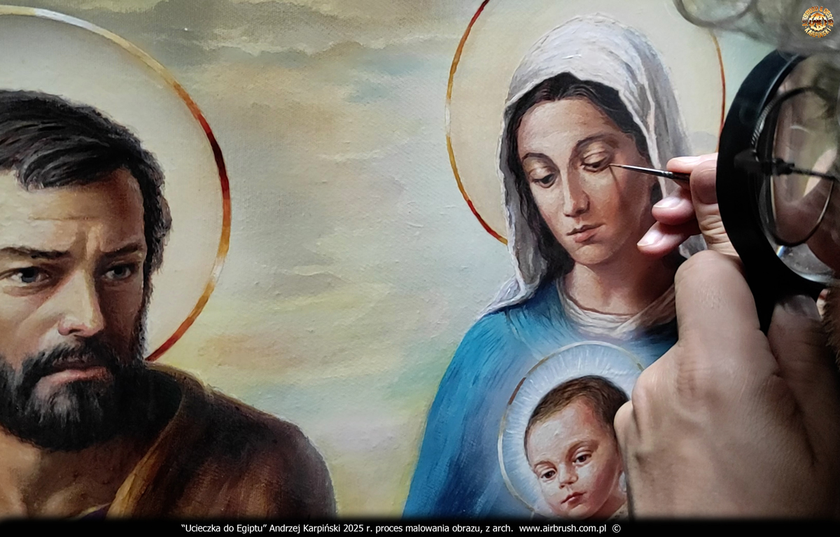 2025 sierpnia 8 Andrzej Karpiński Ucieczka do Egiptu Święta Rodzina format 82x122 cm kaplica Chrystusowcy Poznań