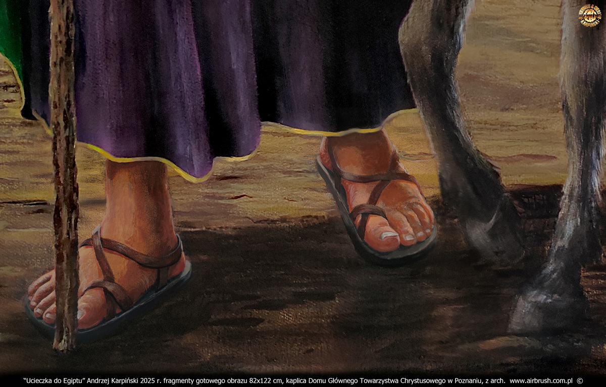 2025-08-07-Andrzej-Karpinski-obraz-Ucieczka-do-Egiptu-Swieta-Rodzina-82-122-36-sandaly-i-stopy-sw-Jozefa