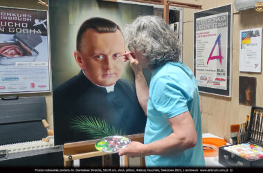 portret bł. Stanisława Streicha, pracownia, Andrzej Karpiński, fot. Marzena Karpińska