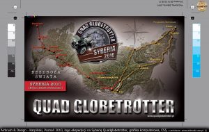 Logo i materiały reklamowe ekspedycji Quadglobetrotter.